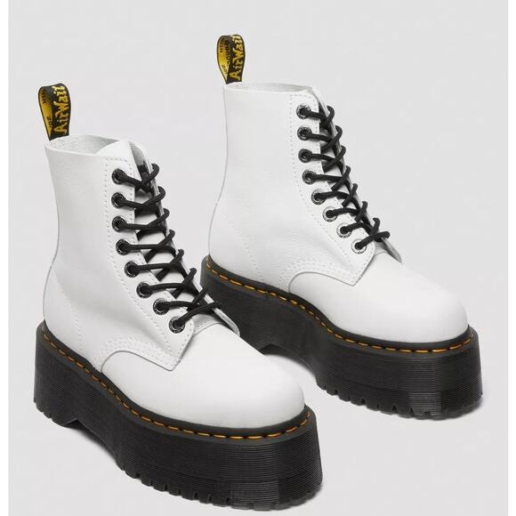 Dr. Martens 1460 Pascal Max Leather Platform Boots Tall Chunky Doc Marten Pisa - Picture 7 of 12